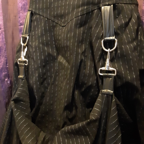 RARE Vintage Lip Service pinstripe ballgown Punk Goth Fetish Vampire Tripp NYC - Picture 5 of 9